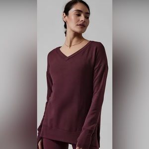 Athleta Coaster Luxe V-neck sweatshirt
